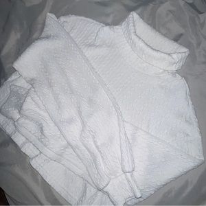 White Turtleneck Crop top Longsleeve